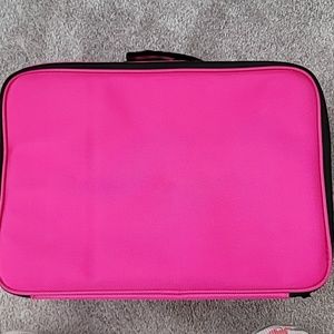 Medium hot pink makeup travel case.